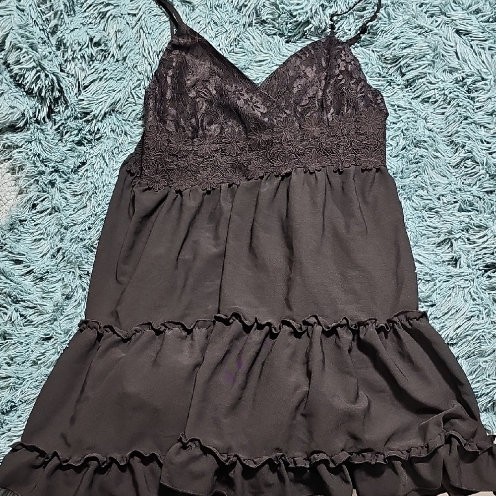 SHEIN Curve Black Textured Top